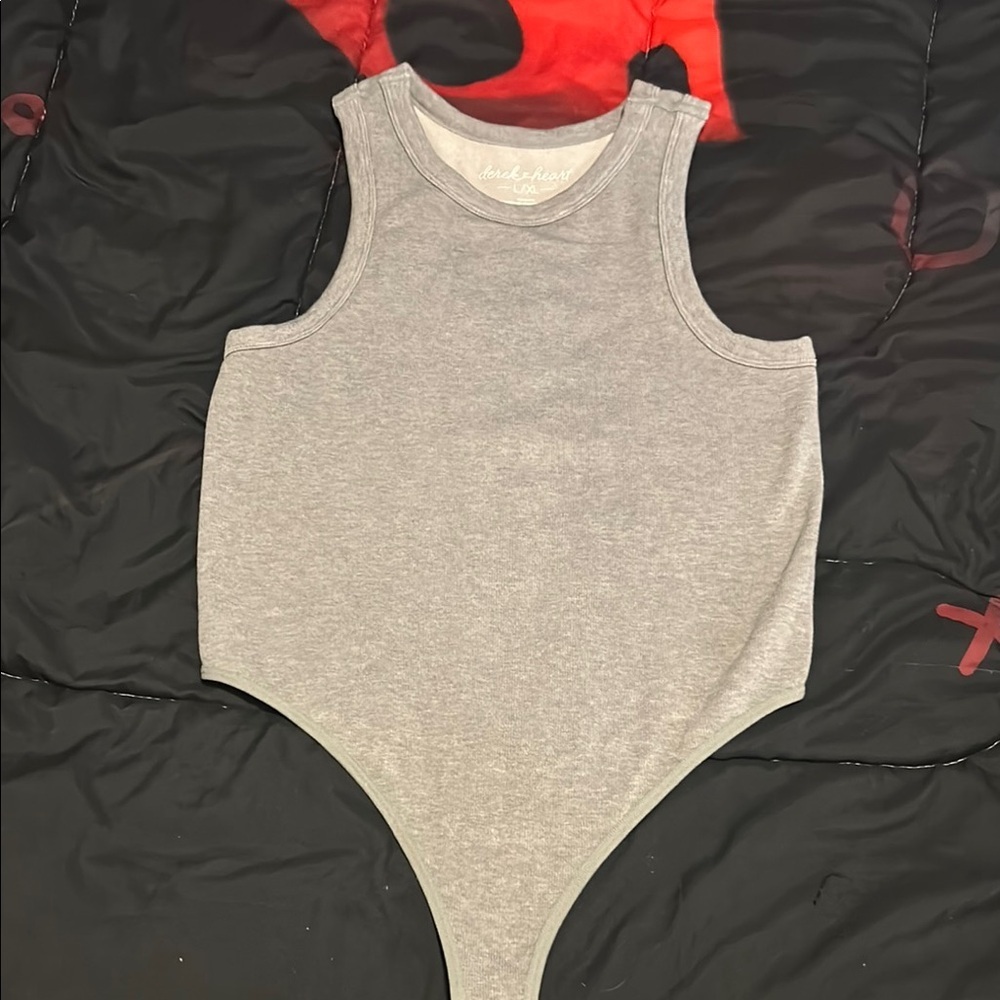 Derek Heart Gray Sleeveless Bodysuit One Piece